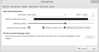Einstellungs Dialog