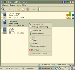 Graphical bluetooth manager