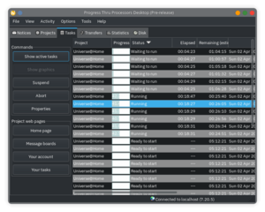 GUI to control and monitor the BOINC core client