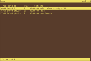 browse output of processes