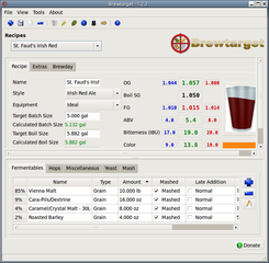 GUI beer brewing software