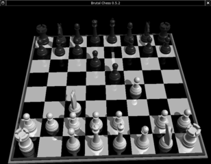 3D chess game with reflection of the chessmen