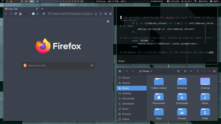 bspwm 0.9.5 default tiling layout with gaps set to 20. 