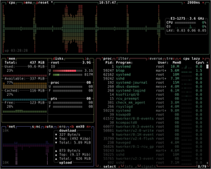 Modern and colorful command line resource monitor that shows usage and stats
