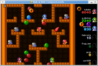multiplayer clone of the famous Bubble Bobble game