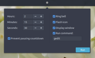 Countdown options available