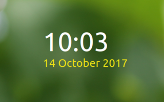 Displays a conky like time and date on the desktop