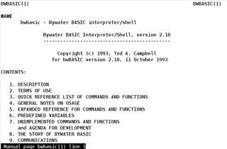 Bywater BASIC Interpreter