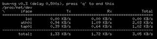 small and simple console-based bandwidth monitor