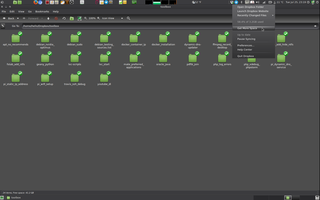 Caja-dropbox context menu shown open on the panel