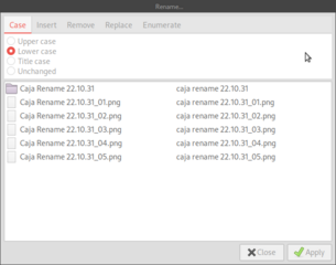 Batch renaming extension for Caja