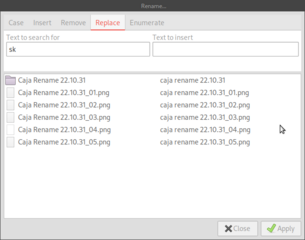 Batch renaming extension for Caja