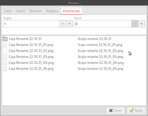 Batch renaming extension for Caja