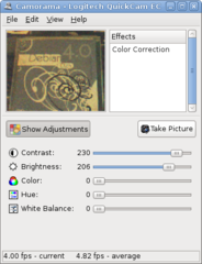 gnome utility to view and save images from a webcam