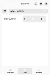 cashbox - memorise cost and calculate price of articles