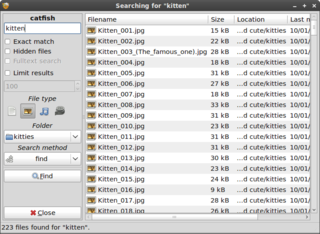 File searching tool which is configurable via the command line