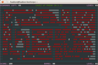 ASCII Boulder Dash clone
