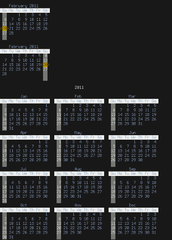 ccal in the console, Terminus font