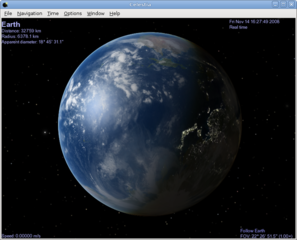 real-time visual space simulation (GNOME frontend)