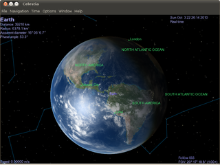 real-time visual space simulation (GNOME frontend)