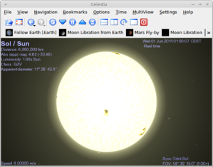 A real-time visual space simulation (KDE frontend)
