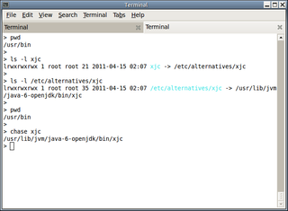 Follow a symlink and print out its target file