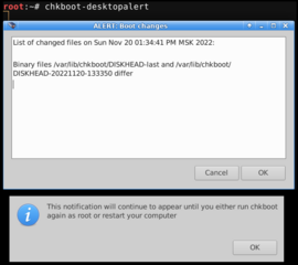 detection of malicious changes for boot files