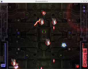 fast paced, arcade-style, scrolling space shooter