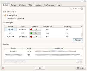 QT GUI for Connman with system tray icon