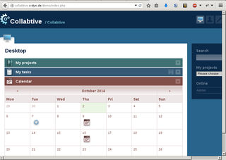 Desktop, showing deadlines in calendar