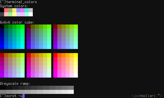 utility to test color capabilities of terminal