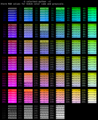 utility to test color capabilities of terminal