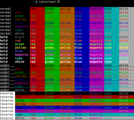 utilities to test color capabilities of terminal