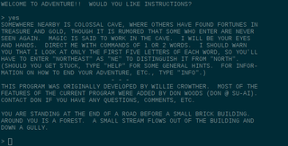 Colossal Cave Adventure game