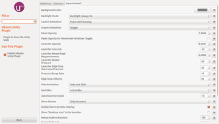 Unity Settings in Compiz Settings Manage