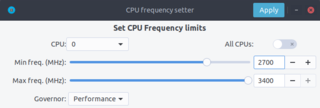 Changing the governor and minimum allowed frequency of CPU0