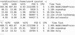 periodic cpu utilization statistics