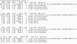 periodic cpu utilization statistics
