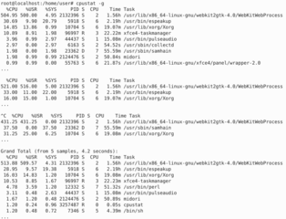 periodic cpu utilization statistics