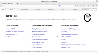 Common UNIX Printing System(tm) - PPD/driver support, web interface