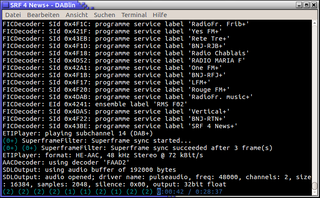 CLI and GTK+ GUI DAB & DAB+ receiver client