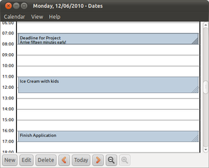 calendar optimised for embedded devices