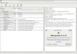 GNOME viewer for .deb package files and contents