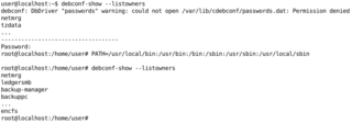 debconf-show --listowners (Lists all owners of questions in the database)