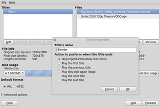 simple application to create Video DVDs