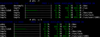 display file system usage using graph and colors