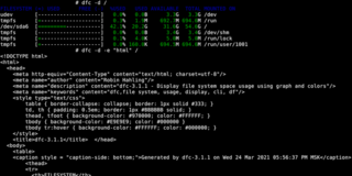 display file system usage using graph and colors