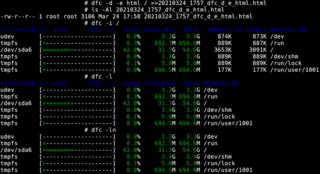 display file system usage using graph and colors