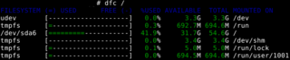 display file system usage using graph and colors