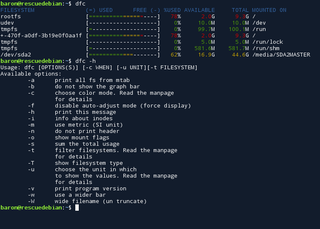 display file system usage using graph and colors